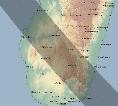 Map of the eclipse path across Madagascar on 09/20/1503