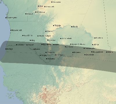Map of the eclipse path across Mauritania on 09/20/1503