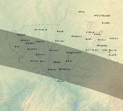 Map of the eclipse path across Niger on 09/20/1503