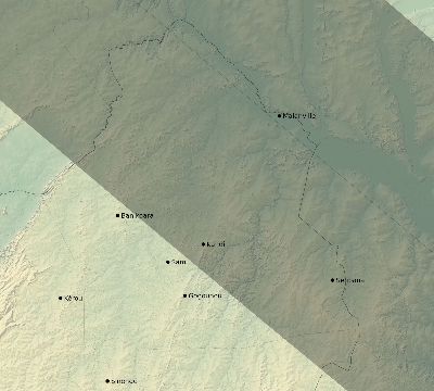 Map of the eclipse path across Benin on 07/20/1506