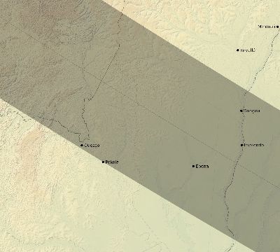 Map of the eclipse path across Republic of the Congo on 07/20/1506