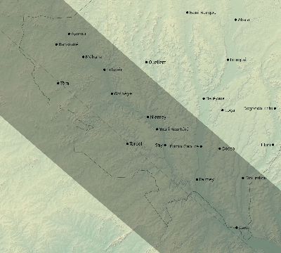 Map of the eclipse path across Niger on 07/20/1506