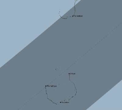 Map of the eclipse path across Maldives on 01/13/1507