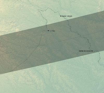 Map of the eclipse path across Peru on 11/01/1510