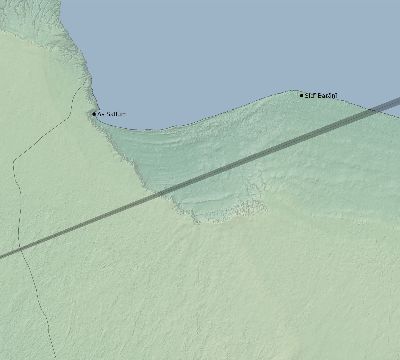 Map of the eclipse path across Egypt on 03/07/1513