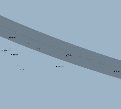 Map of the eclipse path across Micronesia on 08/20/1514