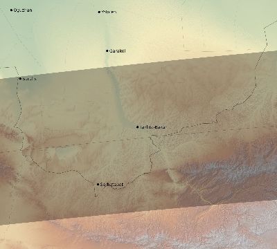 Map of the eclipse path across Turkmenistan on 08/20/1514