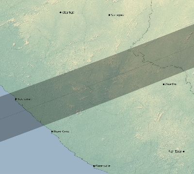 Map of the eclipse path across Liberia on 12/23/1516