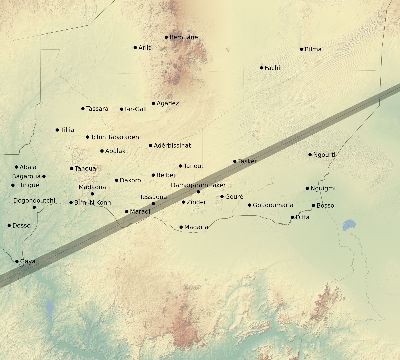 Map of the eclipse path across Niger on 12/23/1516