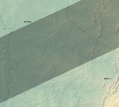 Map of the eclipse path across Togo on 12/23/1516