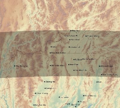 Map of the eclipse path across Thailand on 06/19/1517