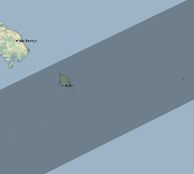 Map of the eclipse path across New Caledonia on 12/13/1517