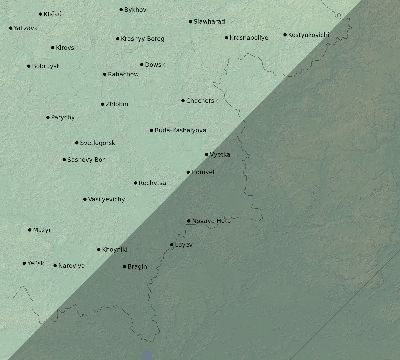 Map of the eclipse path across Belarus on 06/08/1518