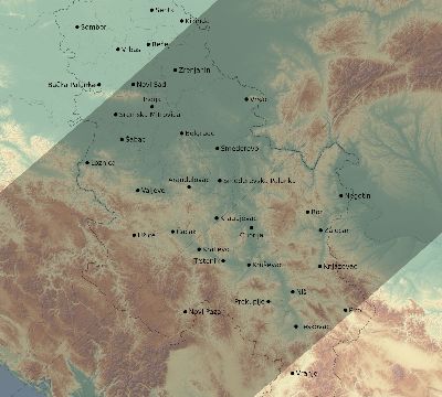 Map of the eclipse path across Serbia on 06/08/1518
