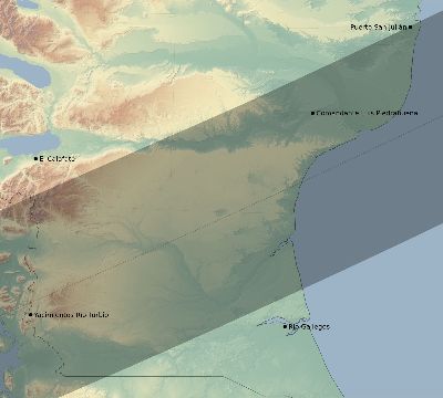 Map of the eclipse path across Argentina on 04/17/1520