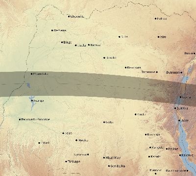 Map of the eclipse path across DR Congo on 04/17/1520