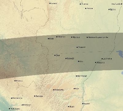 Map of the eclipse path across Republic of the Congo on 04/17/1520