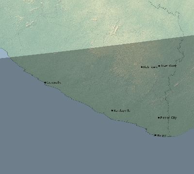 Map of the eclipse path across Liberia on 10/11/1520