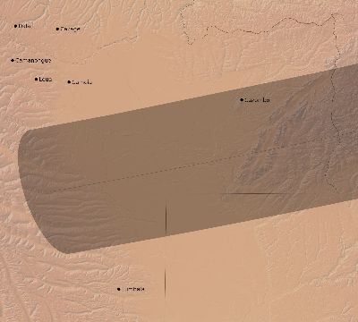 Map of the eclipse path across Angola on 04/07/1521