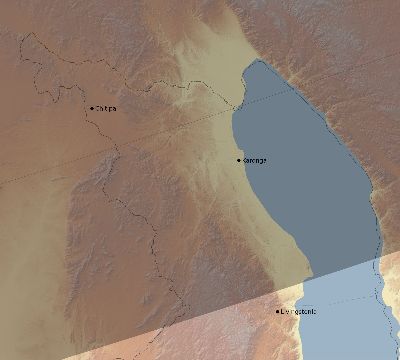 Map of the eclipse path across Malawi on 04/07/1521