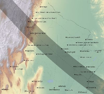 Map of the eclipse path across Argentina on 09/30/1521