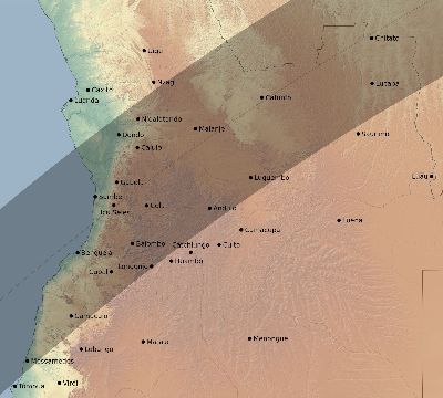 Map of the eclipse path across Angola on 02/04/1524