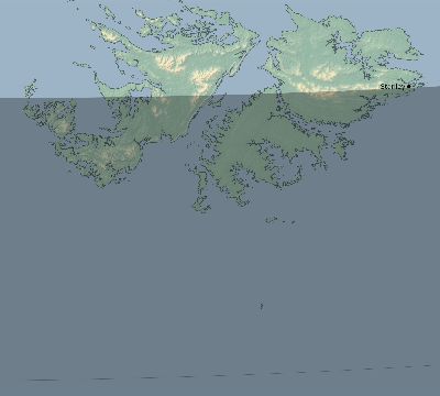 Map of the eclipse path across Falkland Islands on 02/04/1524