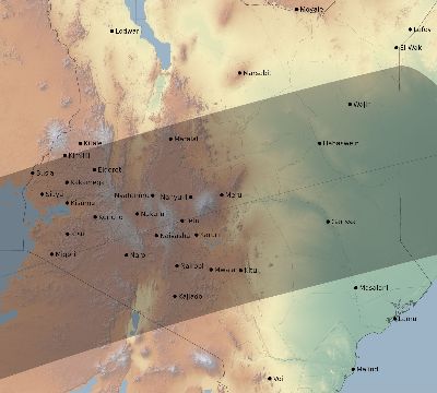 Map of the eclipse path across Kenya on 02/04/1524