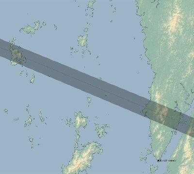 Map of the eclipse path across Myanmar on 05/18/1528