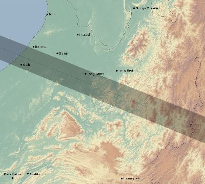Map of the eclipse path across Malaysia on 05/18/1528
