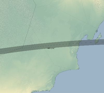 Map of the eclipse path across Oman on 05/18/1528
