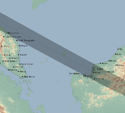 Map of the eclipse path across Malaysia on 11/12/1528