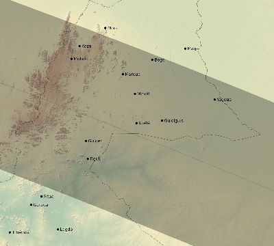 Map of the eclipse path across Cameroon on 06/30/1535