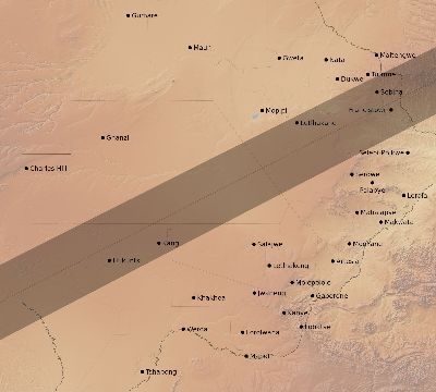 Map of the eclipse path across Botswana on 12/24/1535