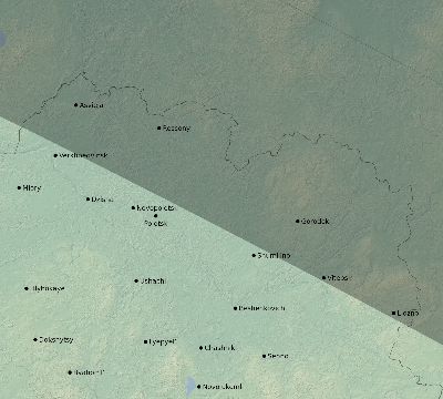 Map of the eclipse path across Belarus on 06/18/1536