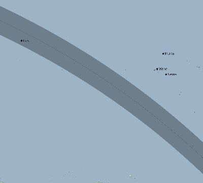 Map of the eclipse path across Micronesia on 10/12/1539