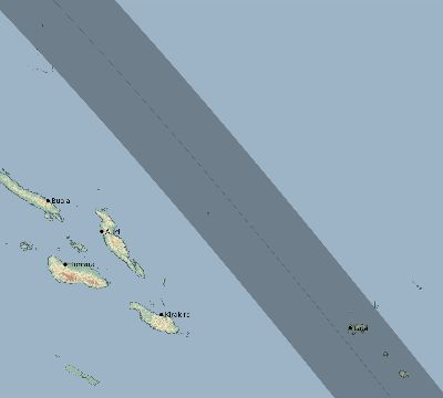 Map of the eclipse path across Solomon Islands on 10/12/1539