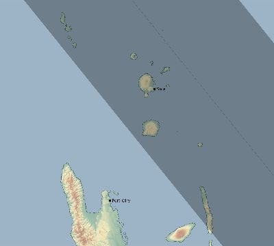 Map of the eclipse path across Vanuatu on 10/12/1539