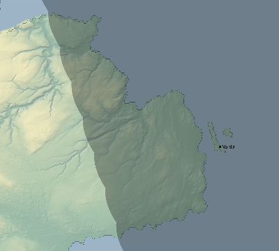 Map of the eclipse path across Norway on 04/07/1540
