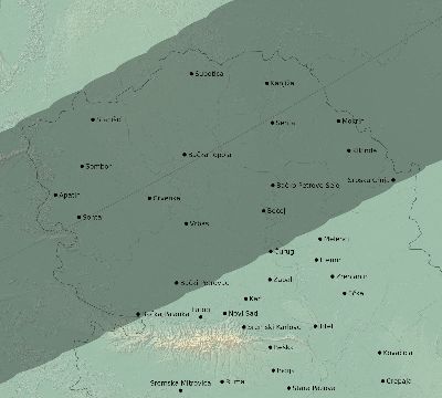 Map of the eclipse path across Serbia on 04/07/1540