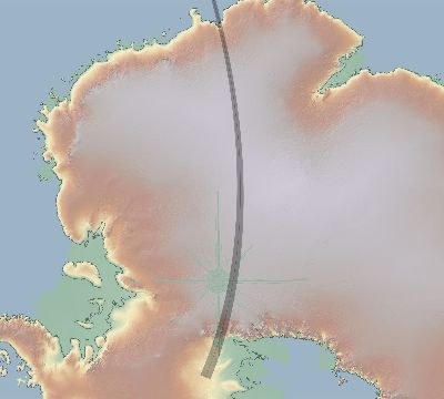 Map of the eclipse path across Antarctica on 09/30/1540