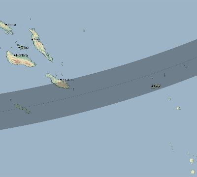 Map of the eclipse path across Solomon Islands on 02/03/1543