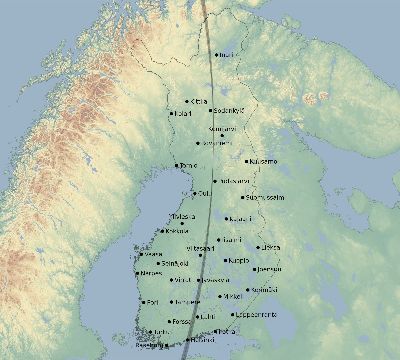 Map of the eclipse path across Finland on 01/24/1544