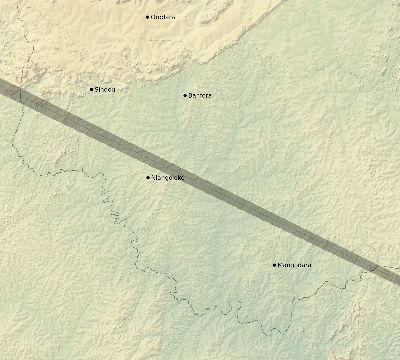 Map of the eclipse path across Burkina Faso on 05/29/1546