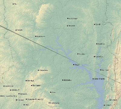 Map of the eclipse path across Ghana on 05/29/1546