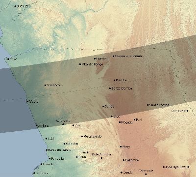 Map of the eclipse path across Angola on 11/23/1546