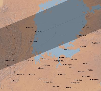 Map of the eclipse path across Tanzania on 11/23/1546