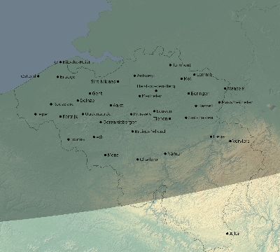 Map of the eclipse path across Belgium on 11/12/1547