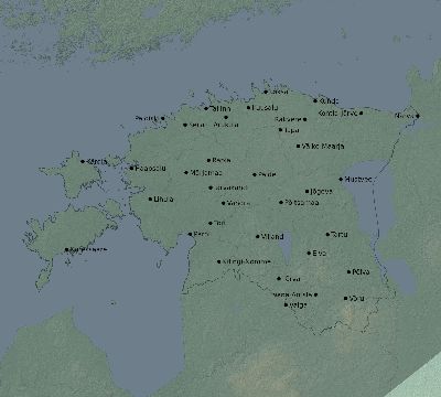 Map of the eclipse path across Estonia on 11/12/1547