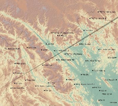 Map of the eclipse path across Vietnam on 03/29/1549